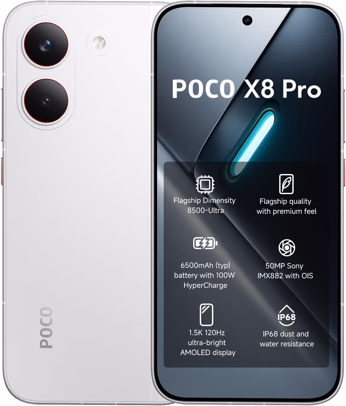 Smartphone POCO X8 Pro 12GO 512GO - Blanc