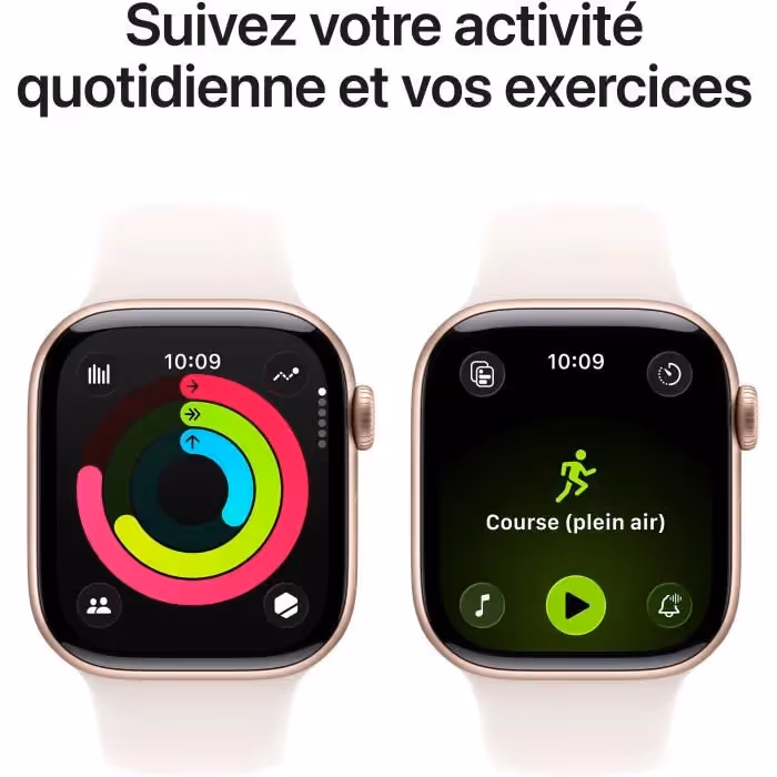 Apple Watch Series 11 GPS - 42mm - Boîtier Rose Gold Aluminium - Bracelet Rose Poudré Sport Band S/M   9
