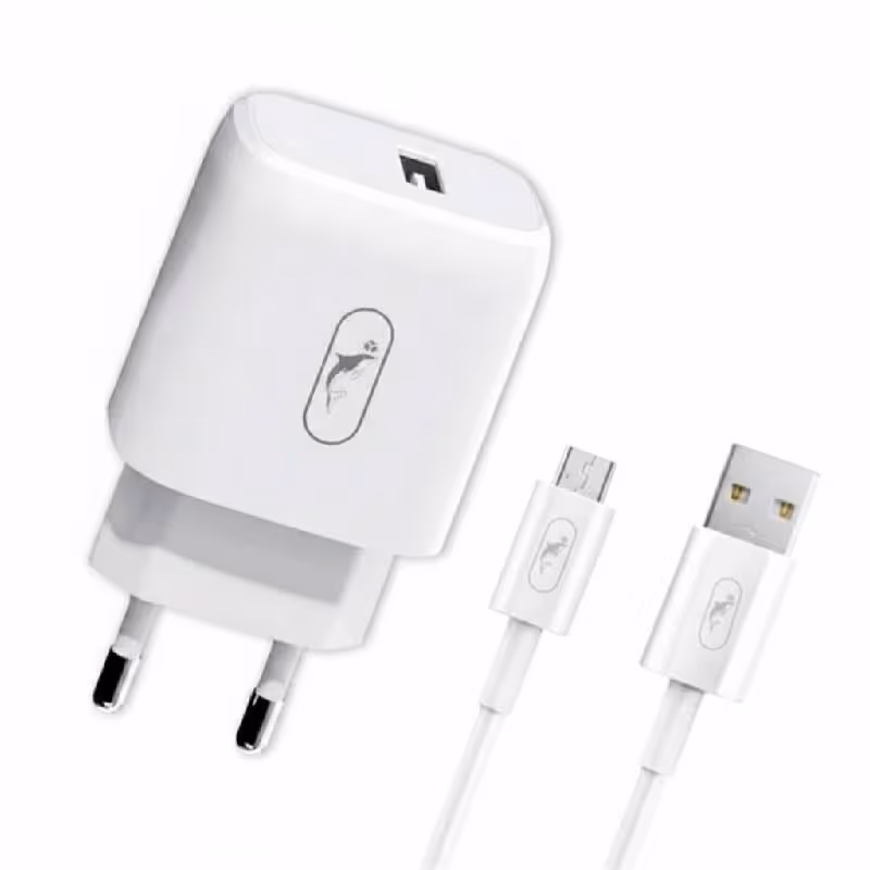 Chargeur SKY DOLPHIN 2.1A Avec Câble Micro-USB - Blanc