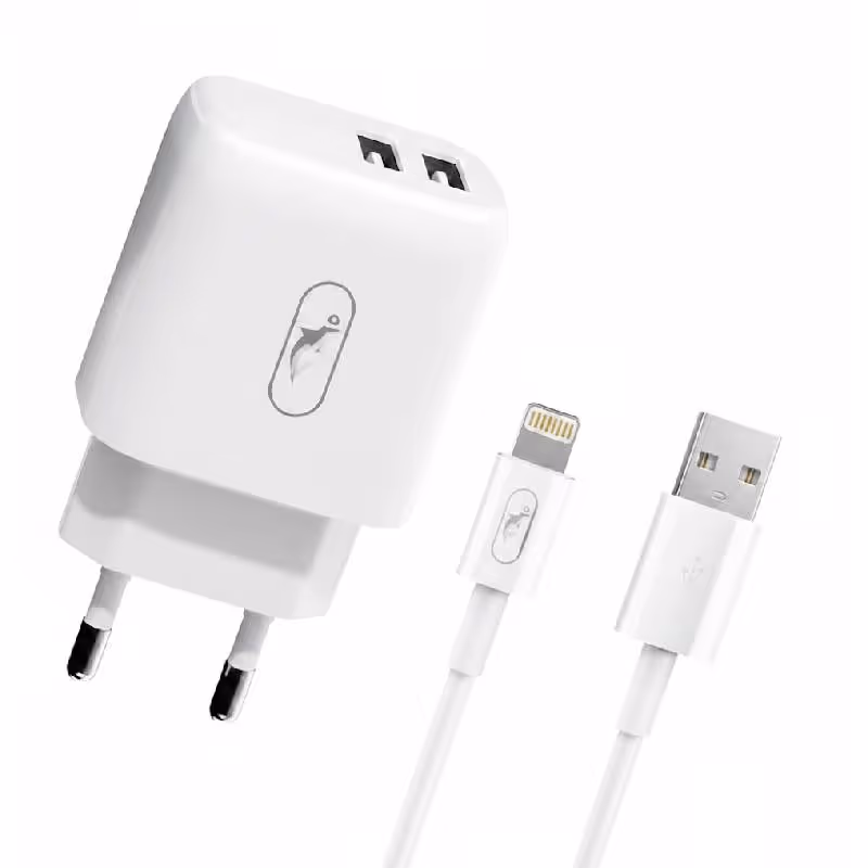Chargeur SKY DOLPHIN SC30V 2.1A Double Ports USB + Câble Lightning