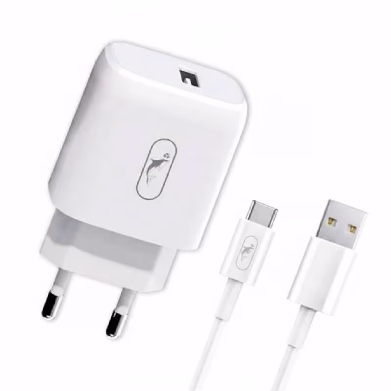 Chargeur Smartphone SKY DOLPHIN 2.1A + Câble USB-C - Blanc