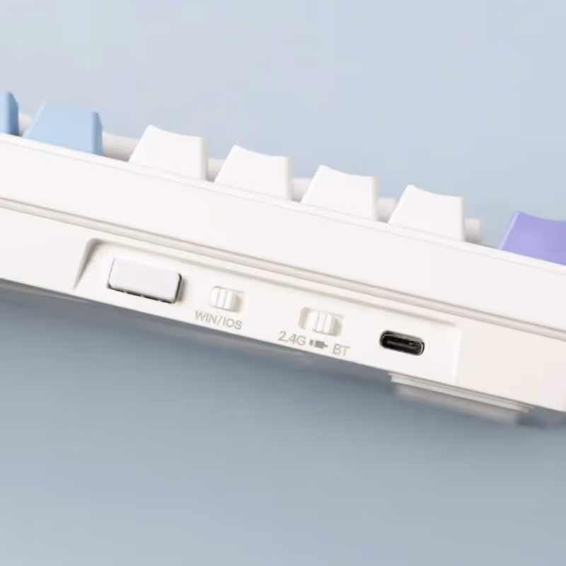 Clavier Sans Fil Gaming G-LAB keys Elite 400 RGB - Blanc et Bleu 5