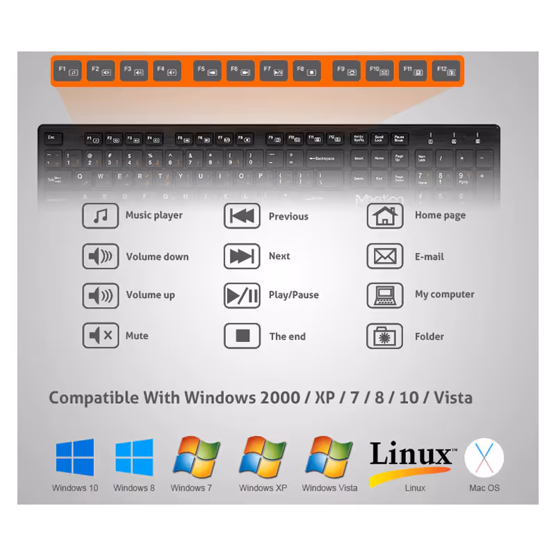  Clavier Sans Fil MEETION WK841 Bilingue - Noir  5