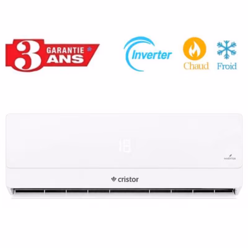 Climatiseur CRISTOR 9000 BTU Inverter Tropicalisé M4I T3 Chaud Froid - Garantie 3 Ans