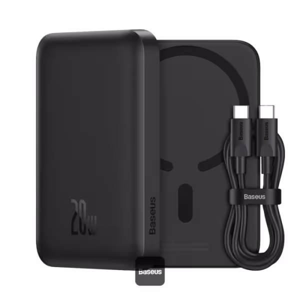 Power Bank Baseus Mini Air 6000mAh Batterie externe sans fil magnétique 15W avec port PD 20W Type-C - Noir 8