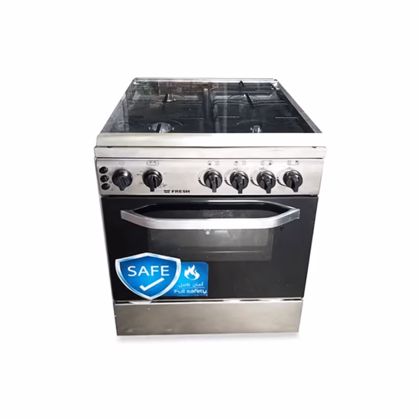 Cuisinière à gaz FRESH FIRE 4 FEUX  55x55 - Inox