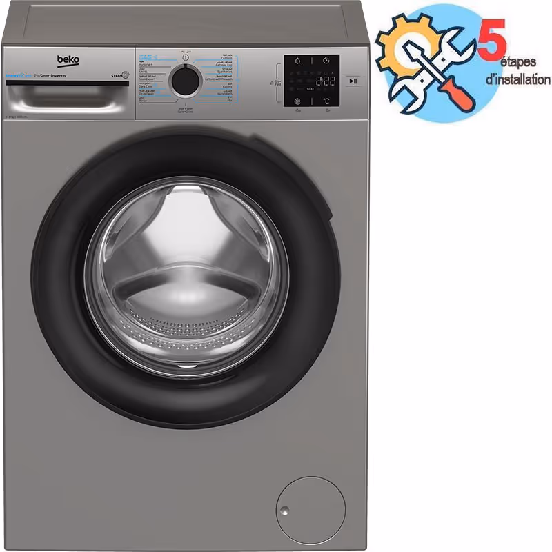 Lave Linge Frontal BEKO BM3WFT38200BS 8kg - Gris