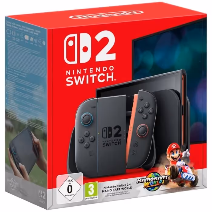 Console Nintendo Switch OLED 2 - Bleu Clair & Rouge Clair + Mario Kart World (Code) 10