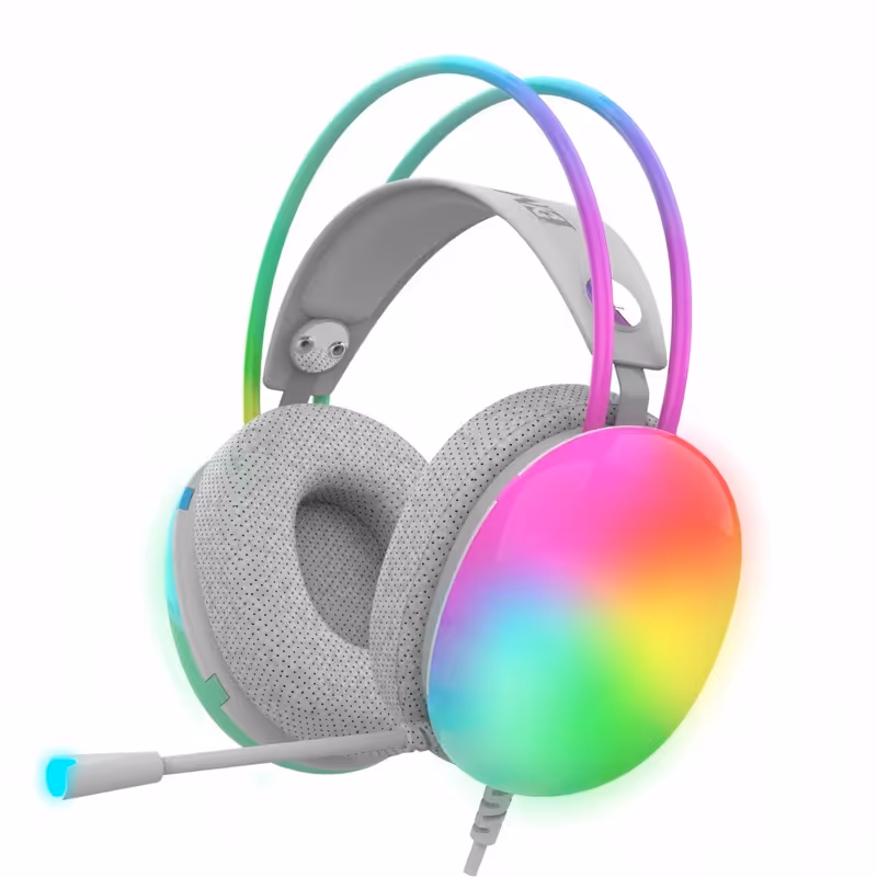 Micro Casque Gamer Filaire INCA IGK-X8Y RGB - Blanc
