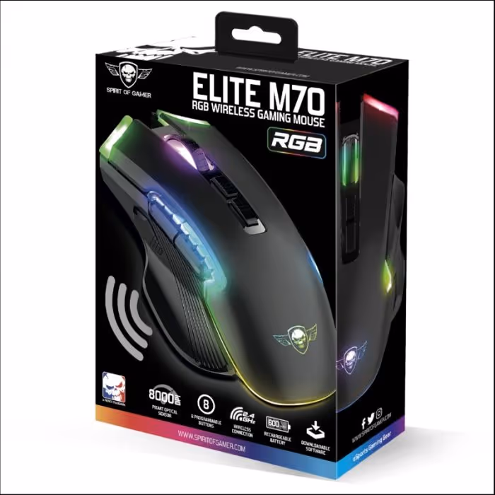 Souris Gaming Sans Fil Spirit Of Gamer Elite-M70 RGB - Noir 5