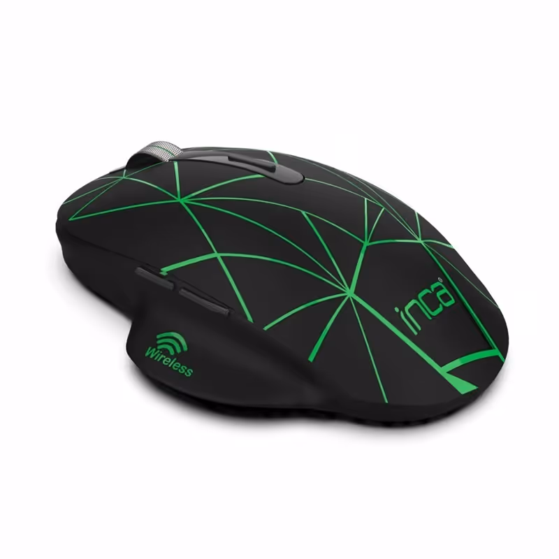 Souris Sans Fil INCA IWM-551 Rechargeable RGB - Noir&Vert
