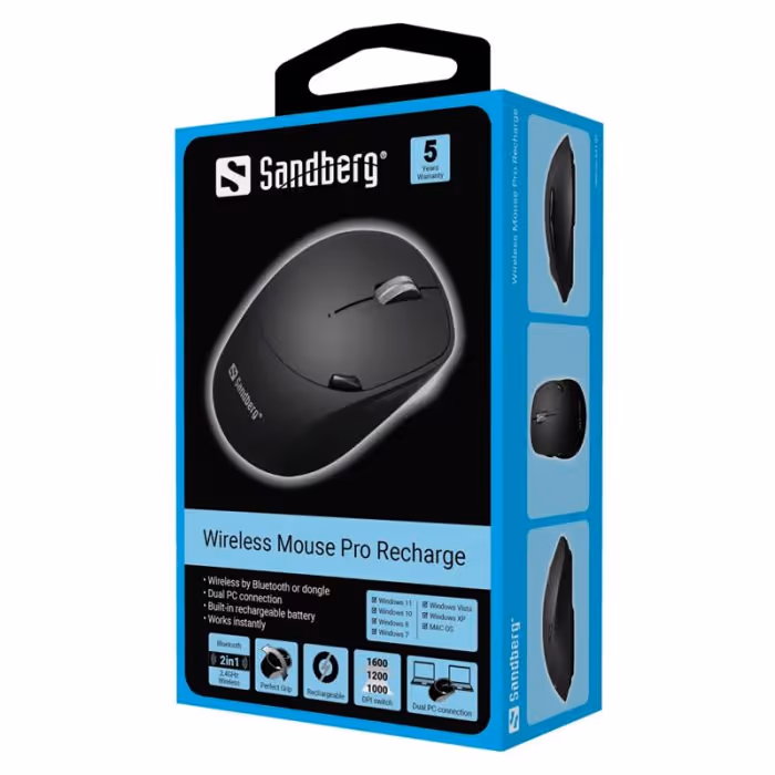 Souris Sans Fil SANDBERG Pro 631-02 Rechargeable - Noir 5