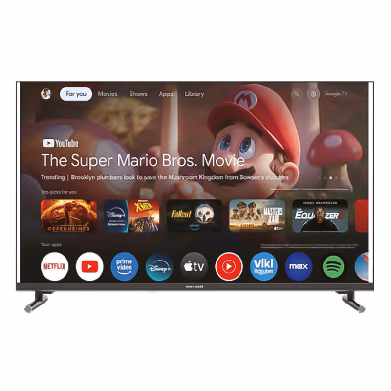 Tv MAXWELL 65" MG60SB QLed 4K Smart Google Tv Récepteur Intègre avec barre de son - Noir