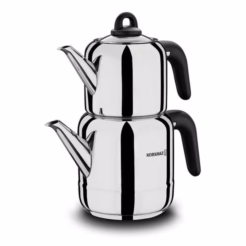 Théière KORKMAZ Hera Noir 1.1L/1.9L - Inox